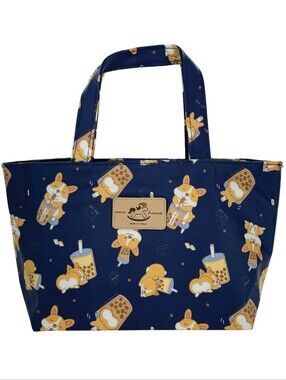 Waterproof Boba Corgi Small Tote Handbag Purse
